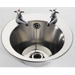 FIN290R2TH Round inset basin 385mm diameter featuring two tap holes