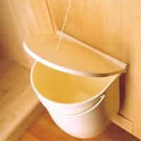 kitchen door pull cord waste bin 12 litres cream