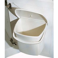 kitchen door pull cord waste bin 11 litres cream white
