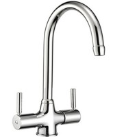 reginox k916k thames swan neck mixer tap twin lever - chrome