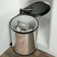 hailo mono waste bin stainless steel bin, 15l